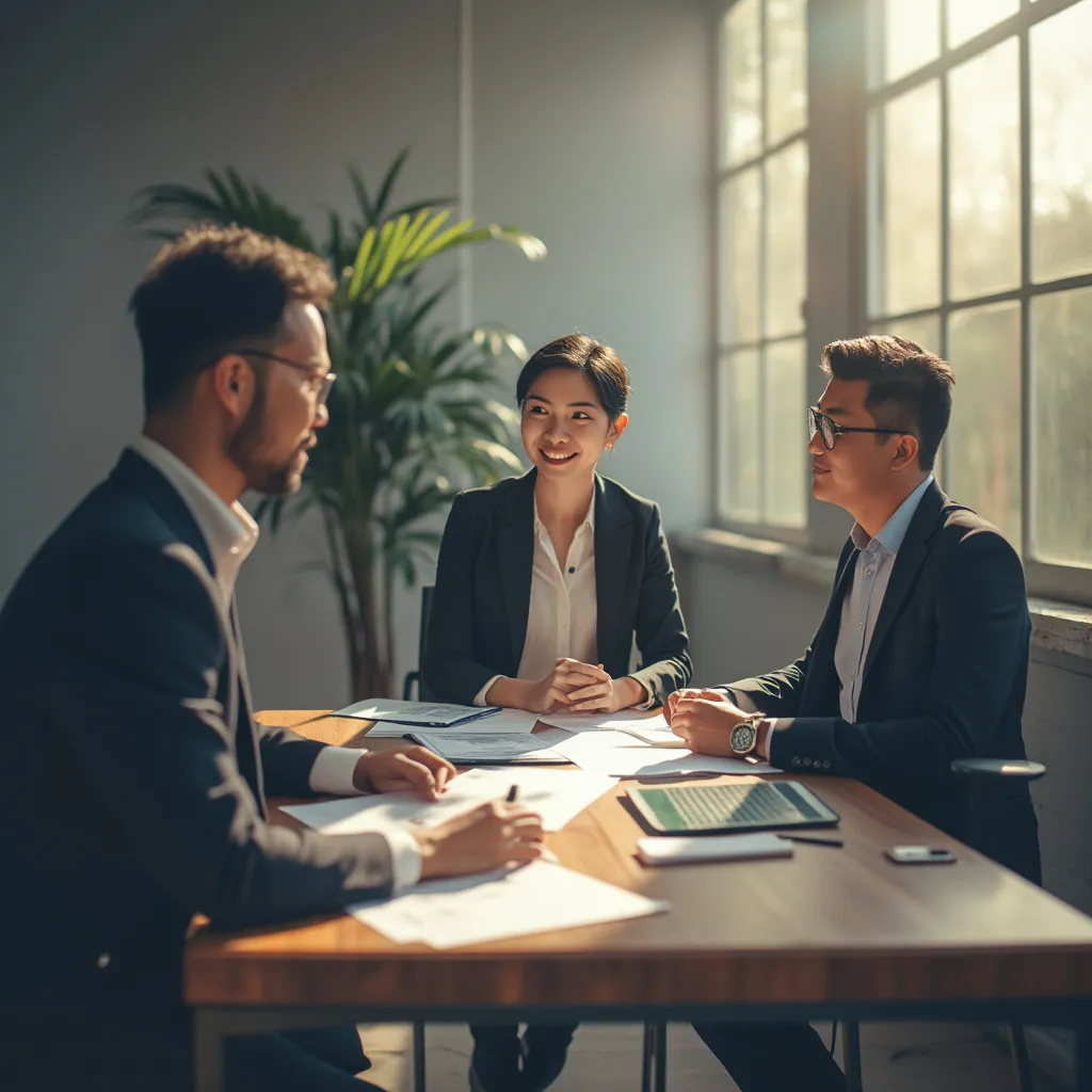 Equipo de consultores en una reunión